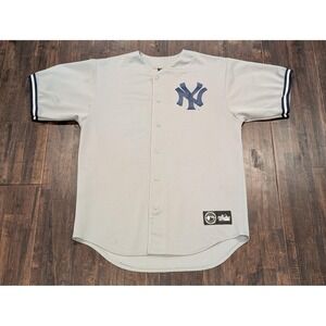New York Yankees Jersey Mens XL Gray MLB Baseball Shirt Hernandez 26 Majestic